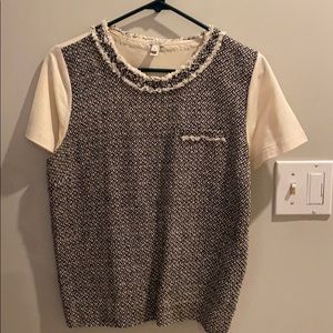 Jcrew Fancy Tee size M black and cream